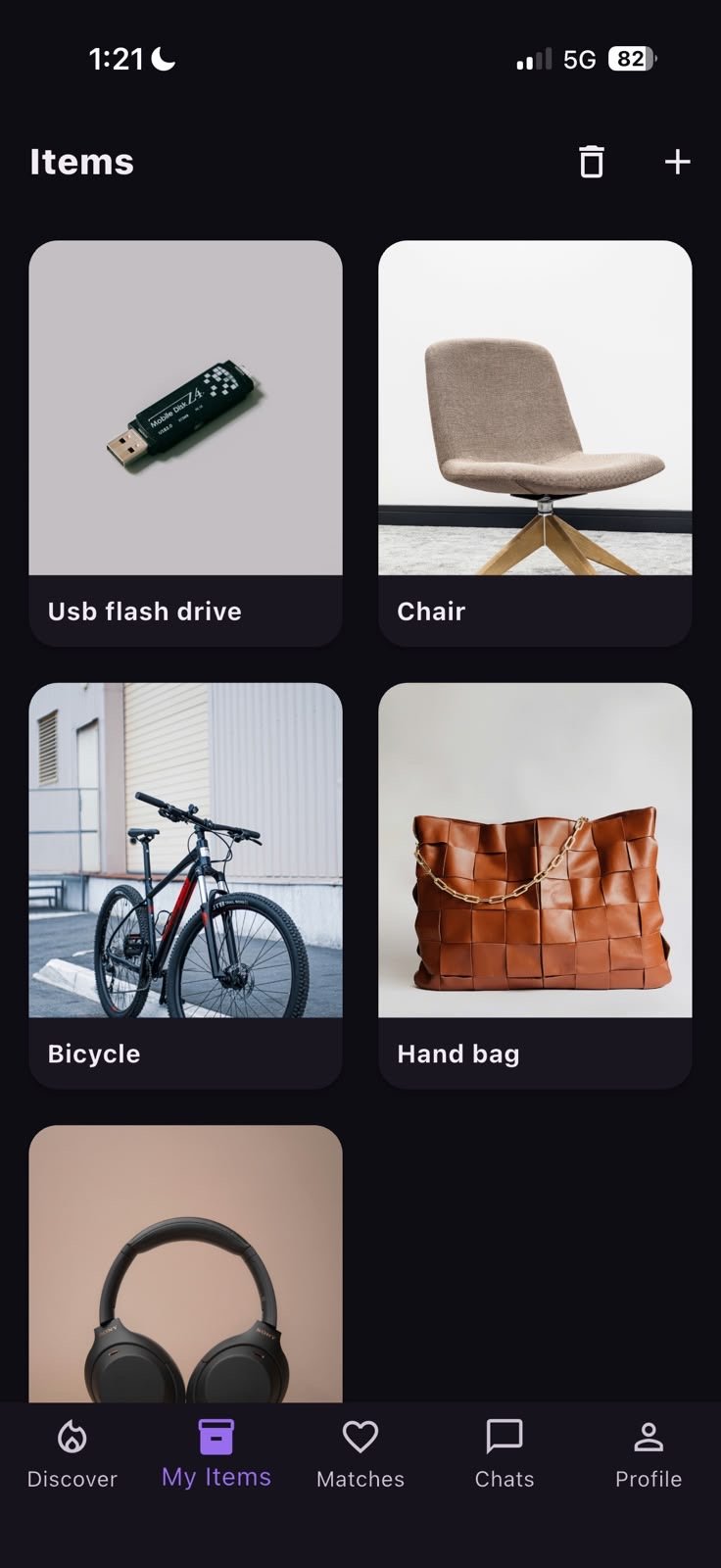 Sit N Swap items screen